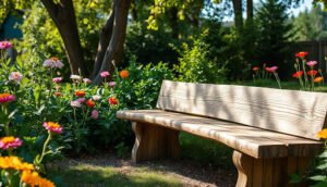 Right Wooden Bench