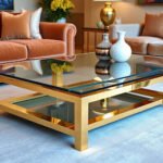 Gold Glass Coffee Table