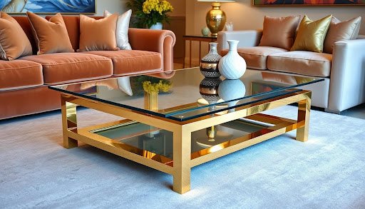 Gold Glass Coffee Table